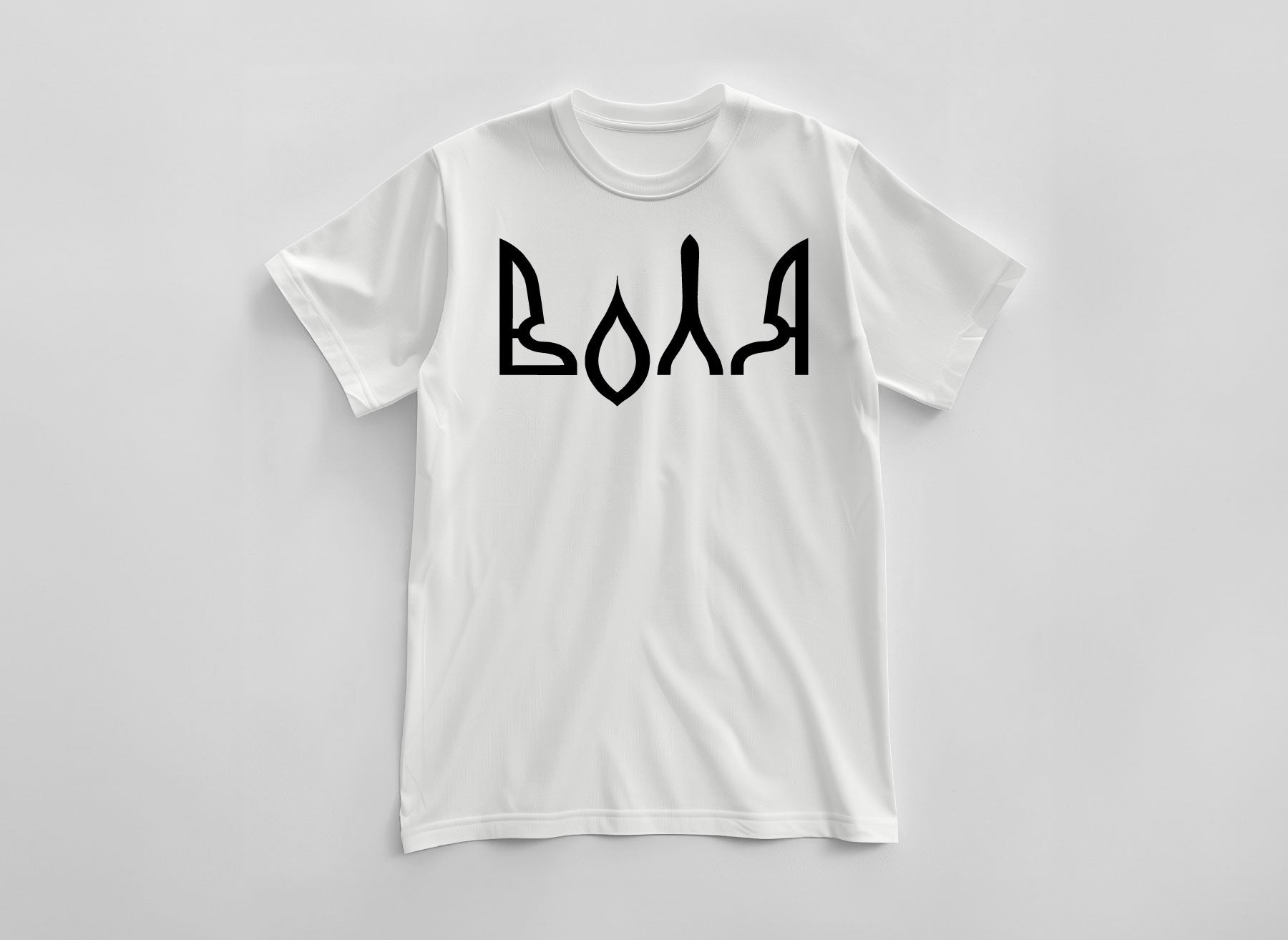 White T-shirt with a large print VOLIA by Azure and Gold